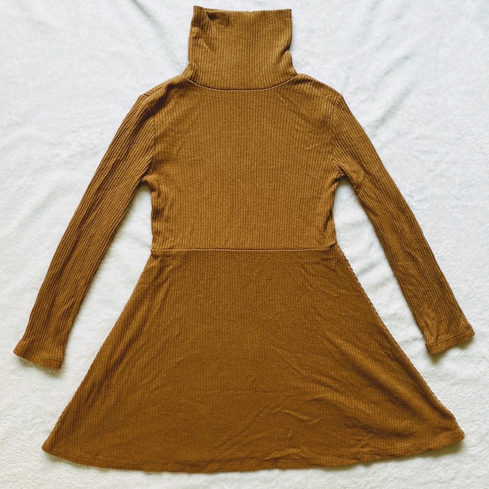 Ribbed Turtleneck Dress